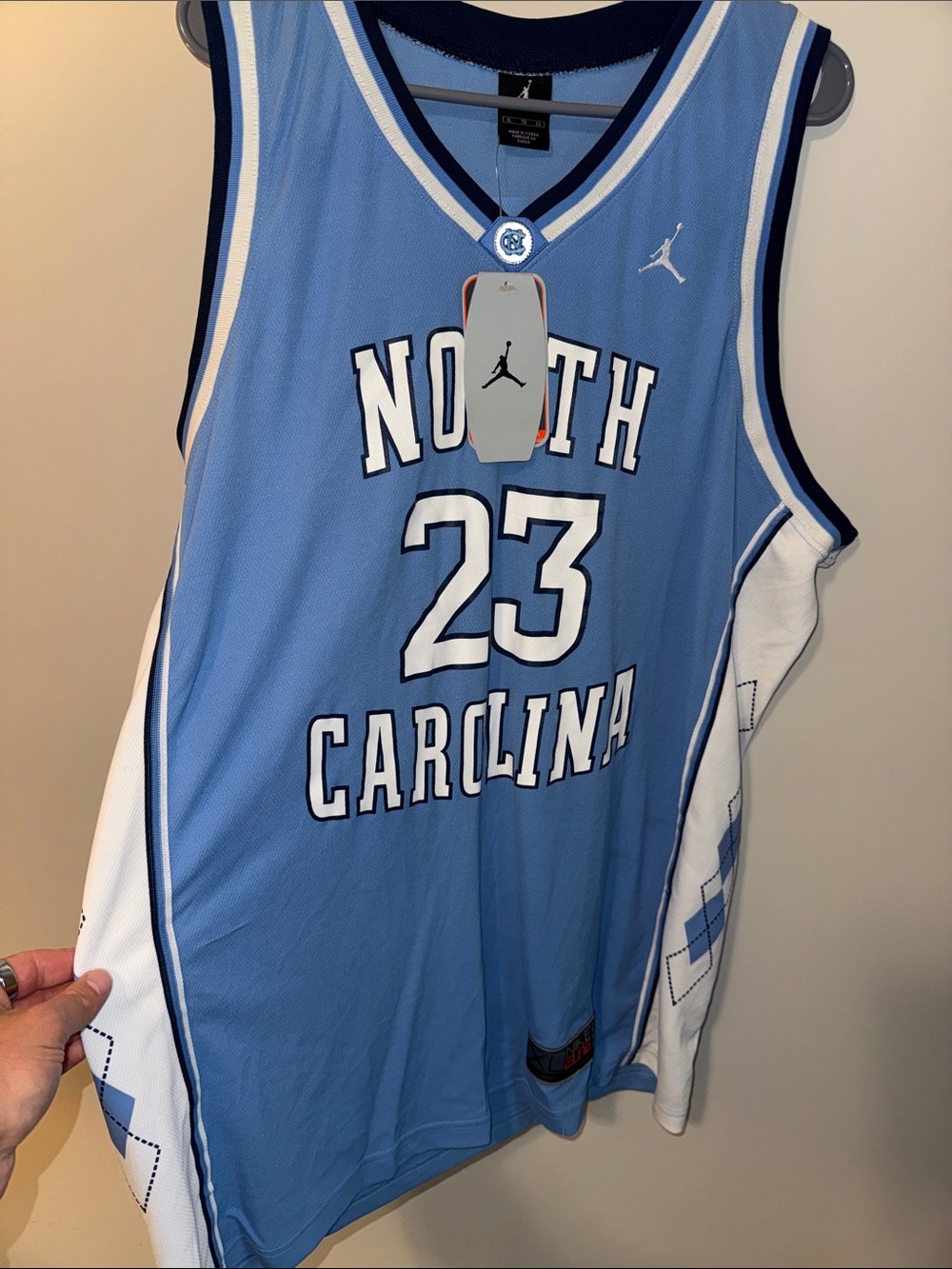 Jordan North Carolina #23 Basketball Jersey - Carolina Blue & White